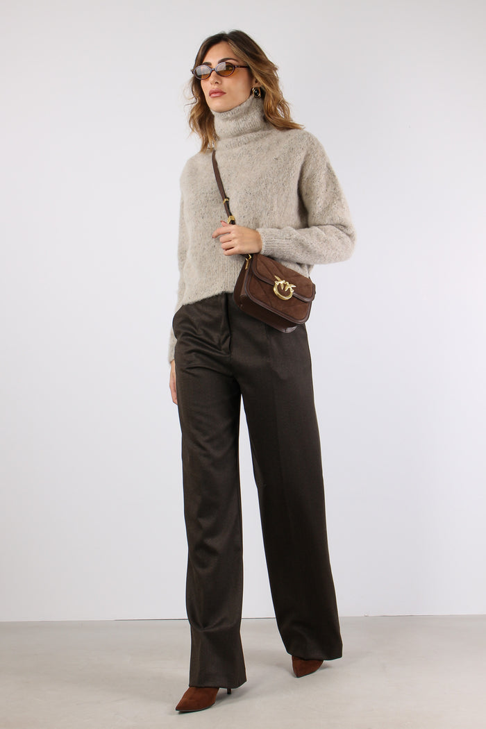 Maglia Collo Alto Cropped Sesame-4