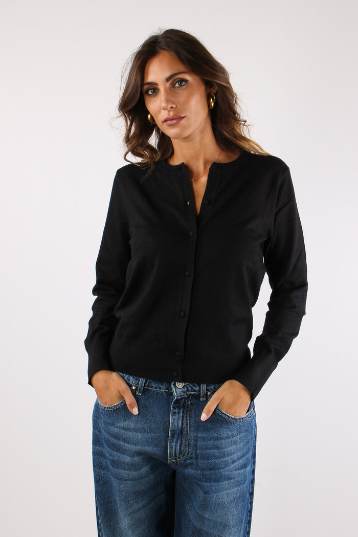 Cardigan Viscosa Nero-5