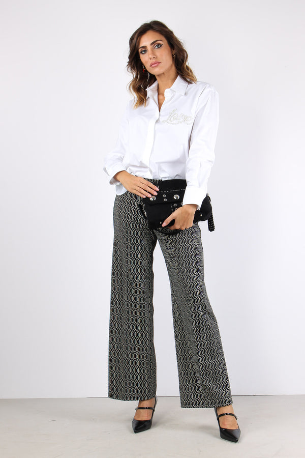 Camicia Regular Applicazione P Bianco