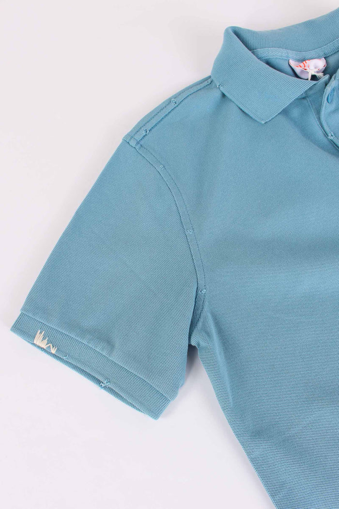 Polo Vintage Ricamo Avio-4