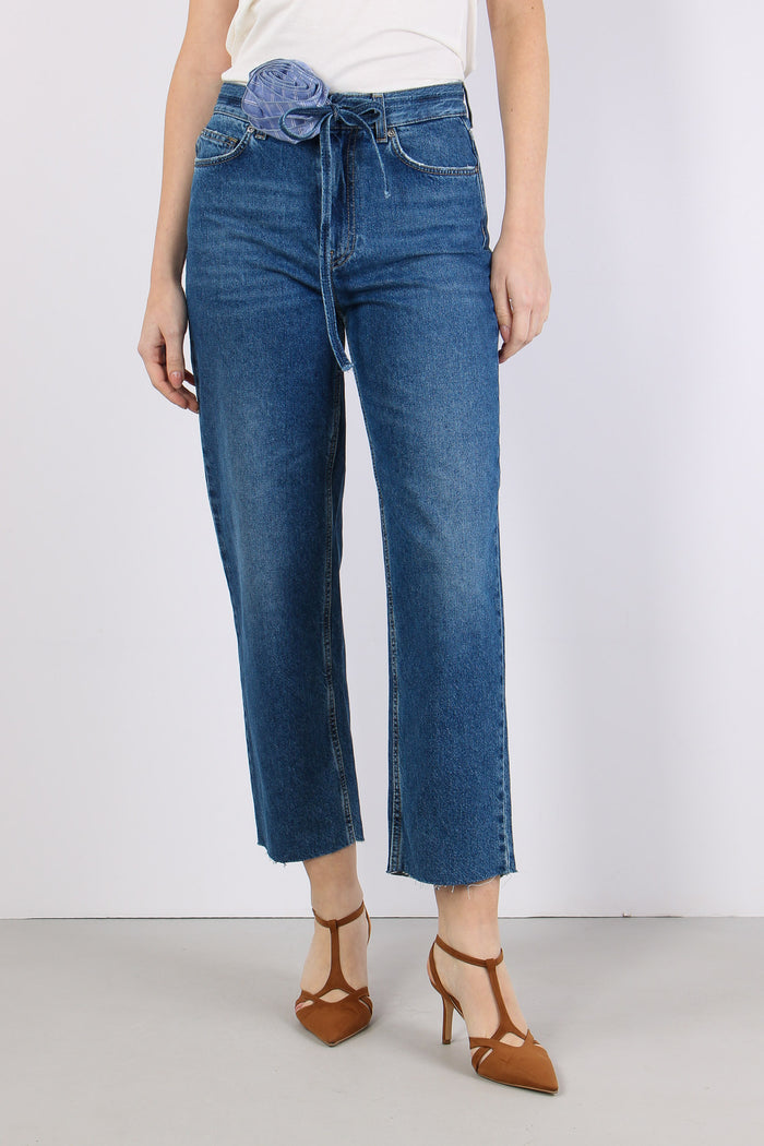 Jeans Straight Stripe Denim Scuro-2