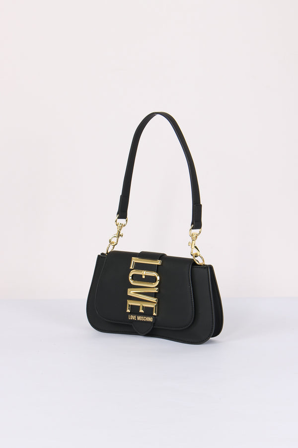 Pochette Fibbia Maxi Logo Nero-2