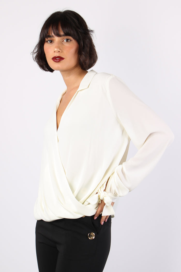 Cristel Blusa Scollo Incroci Ivory-5