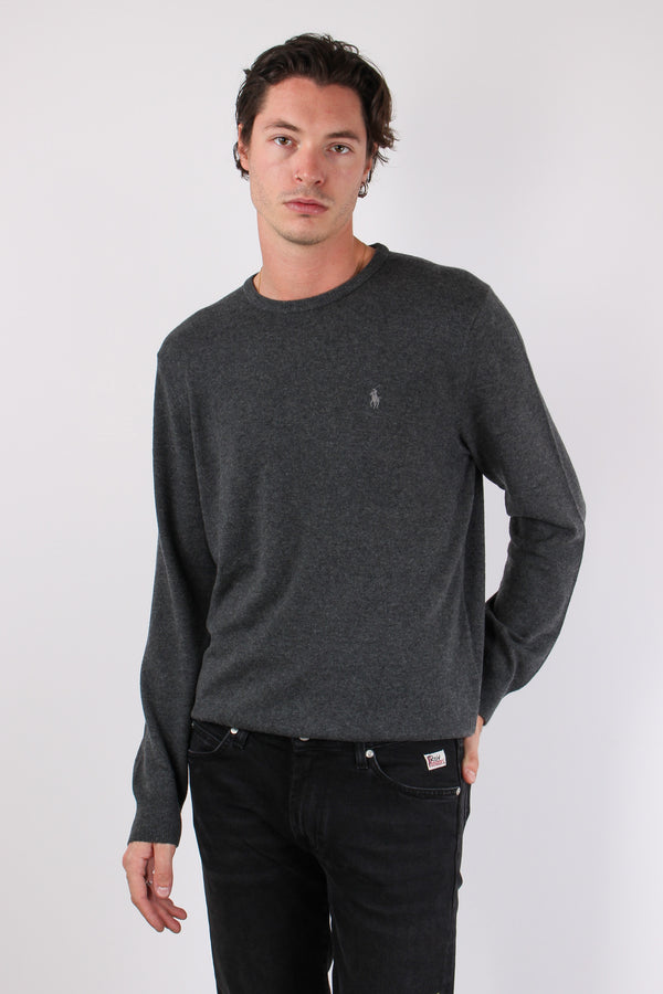 Maglia Girocollo Lambswool Dark Charcoal-2