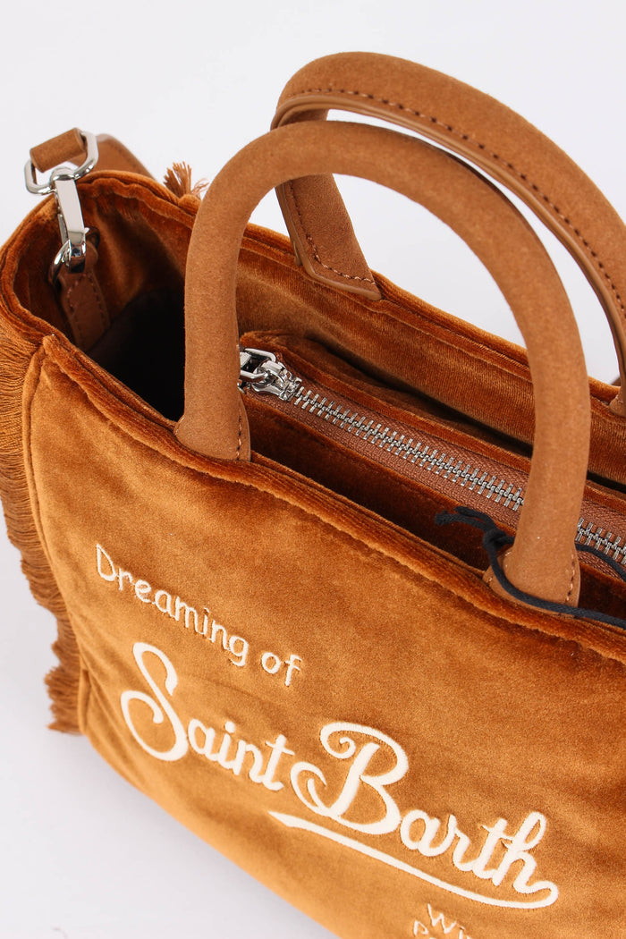 Shopping Piccola Velluto Beige-5