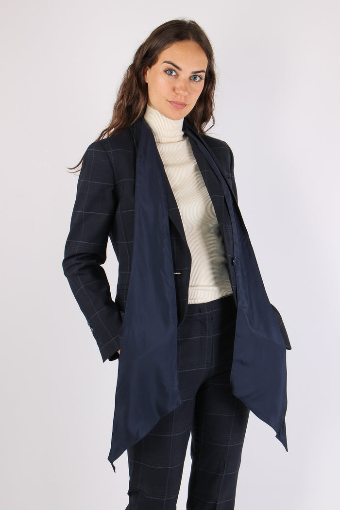 Mlldritto Giacca Check Navy Check-7