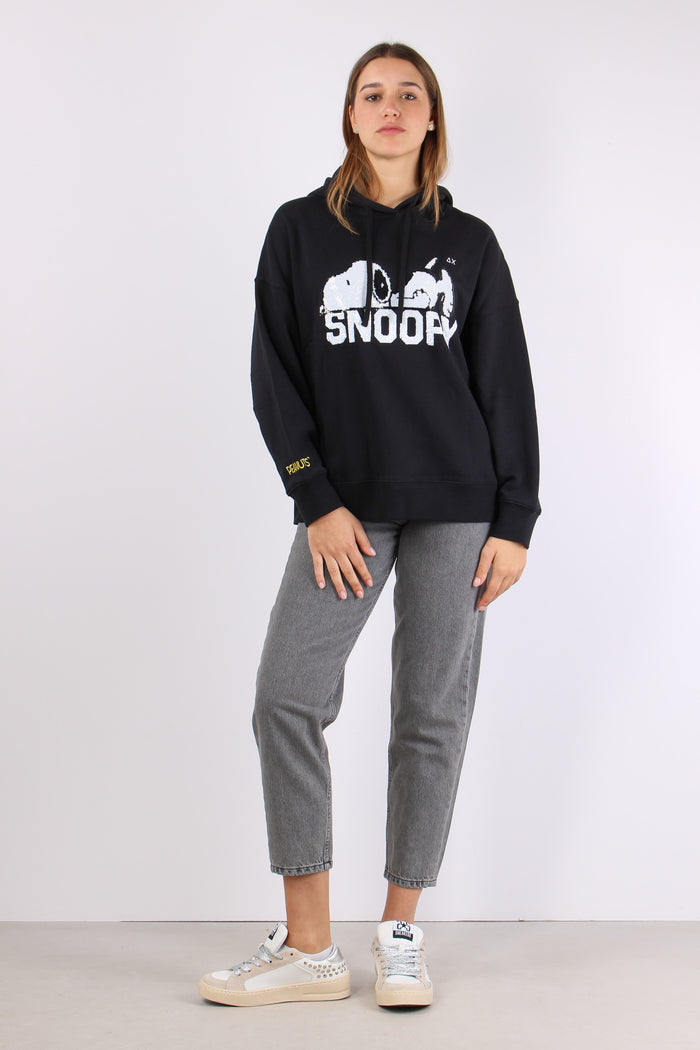 Felpa Cappuccio Snoopy Strass Nero-2