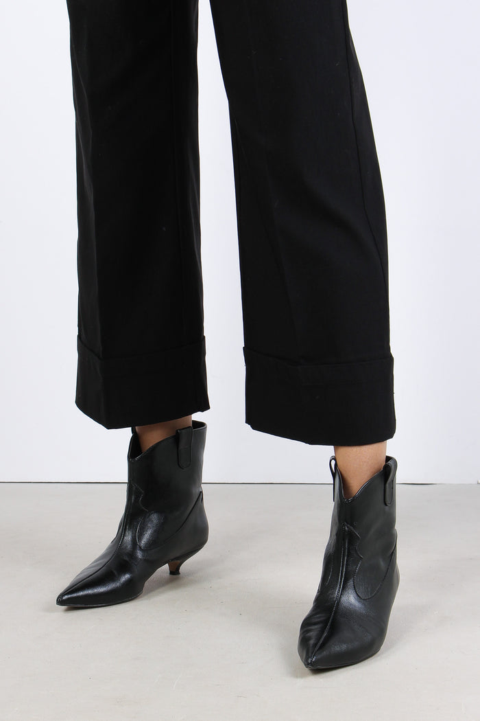Pantalone Bengalina Cropped Nero-7