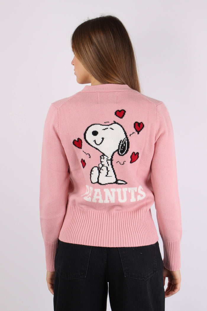 Cardigan Ricamo Dietro Rosa-5