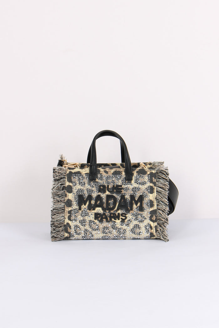 Shopping Mini Strass Leopard