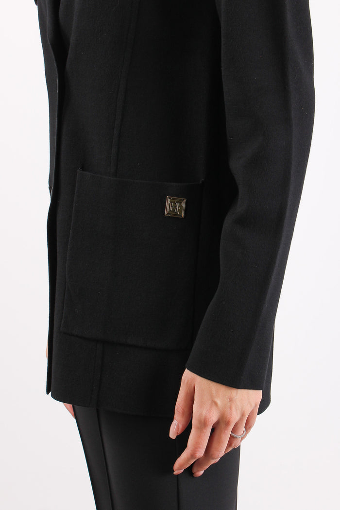 Maglia Scollo V Tricot Nero-8