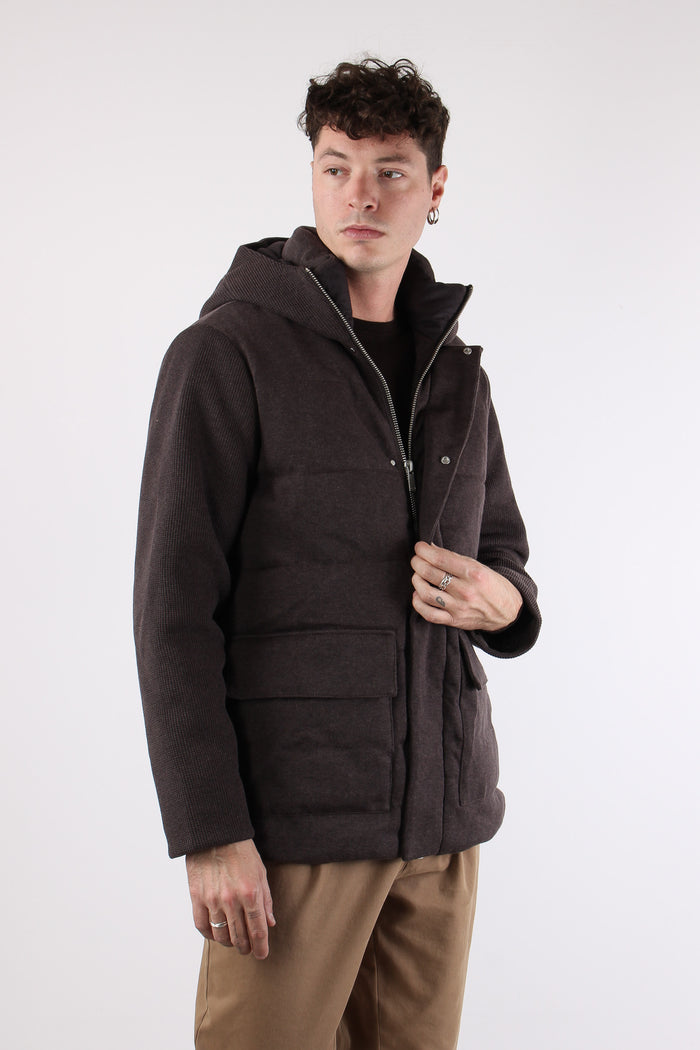 Giaccone Bimateriale Brown-6