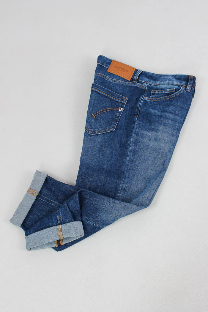 Koons Denim Micro Rotture Bottone Gioiello Denim Medio-6