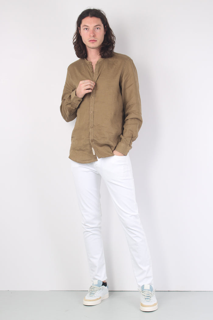 Camicia Lino Coreana Camel-3