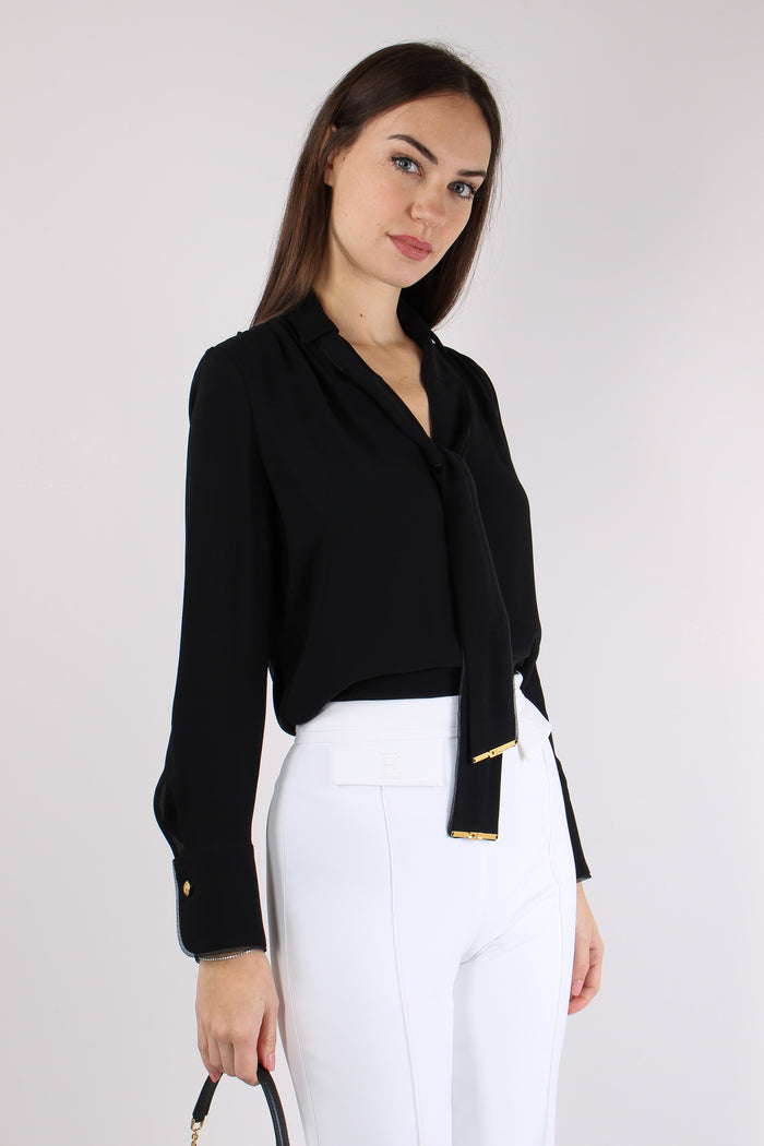 Camicia Cravatta Nero-4