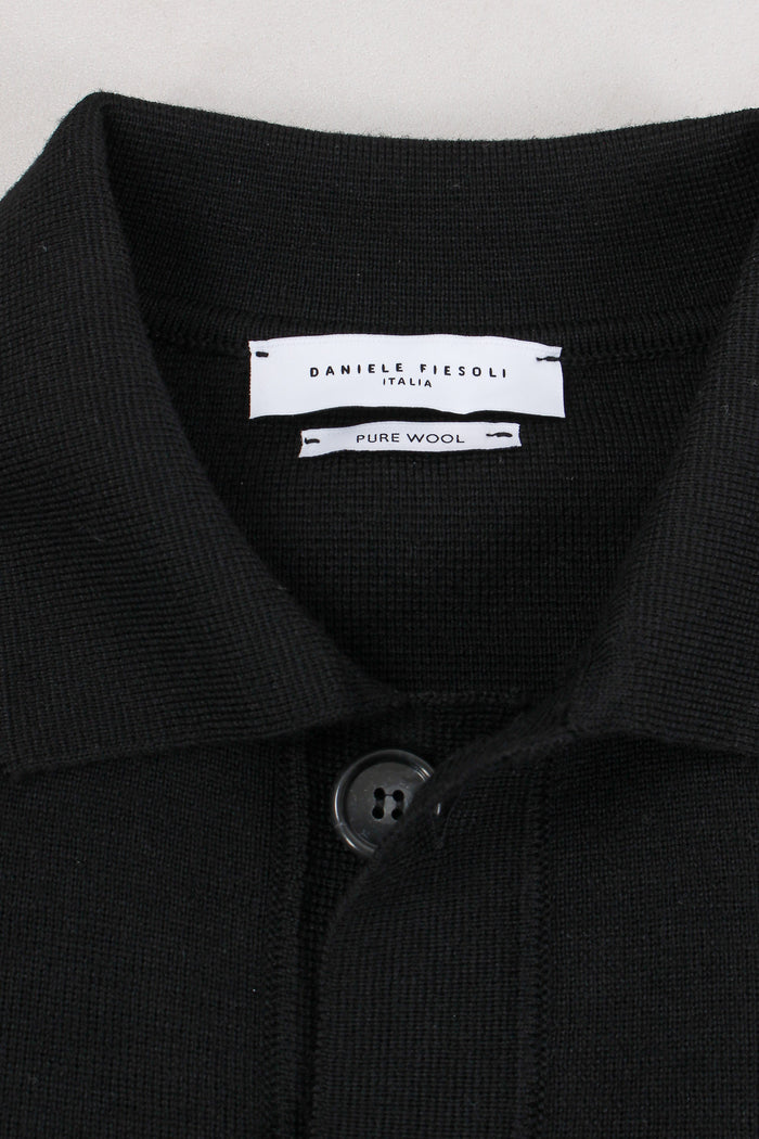 Giacca Camicia Lana Merinos Nero-7