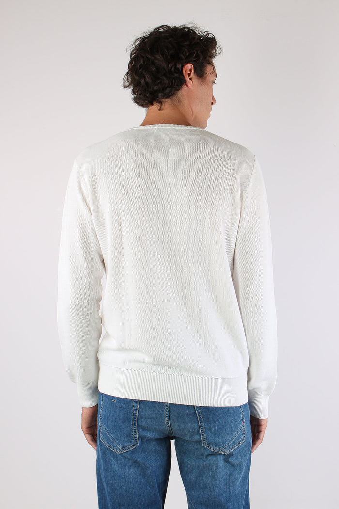 Maglia Girocollo Nido D Ape Latte-4