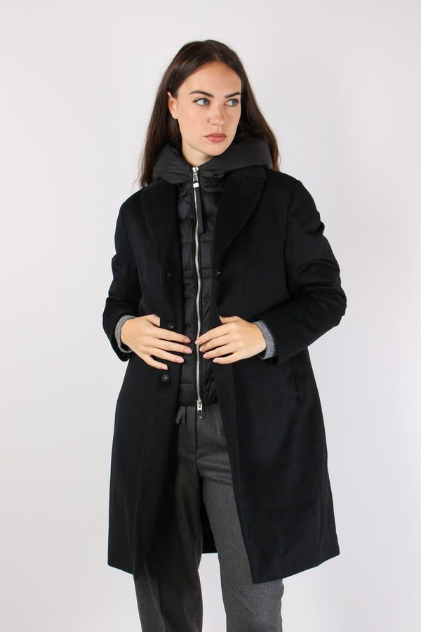 Cappotto Lana Interno Pettorin Nero