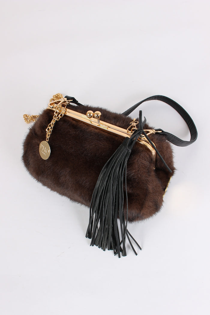 Pochette Ecopelliccia Pon Pon Visone-7