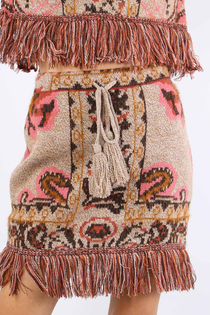 Minigonna Jacquard Frange Fantasia-8