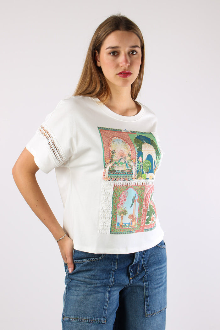 T-shirt Multi Patch Bianco-10