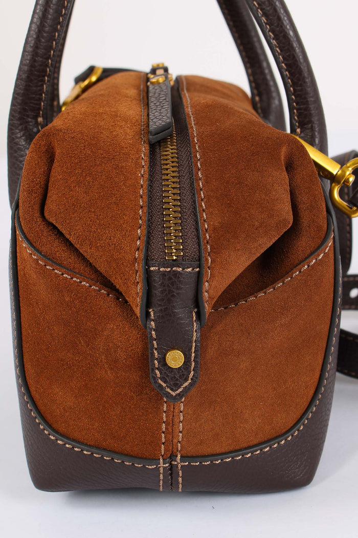Gemma Mini Bag Bimateriale Espresso/cognac-6