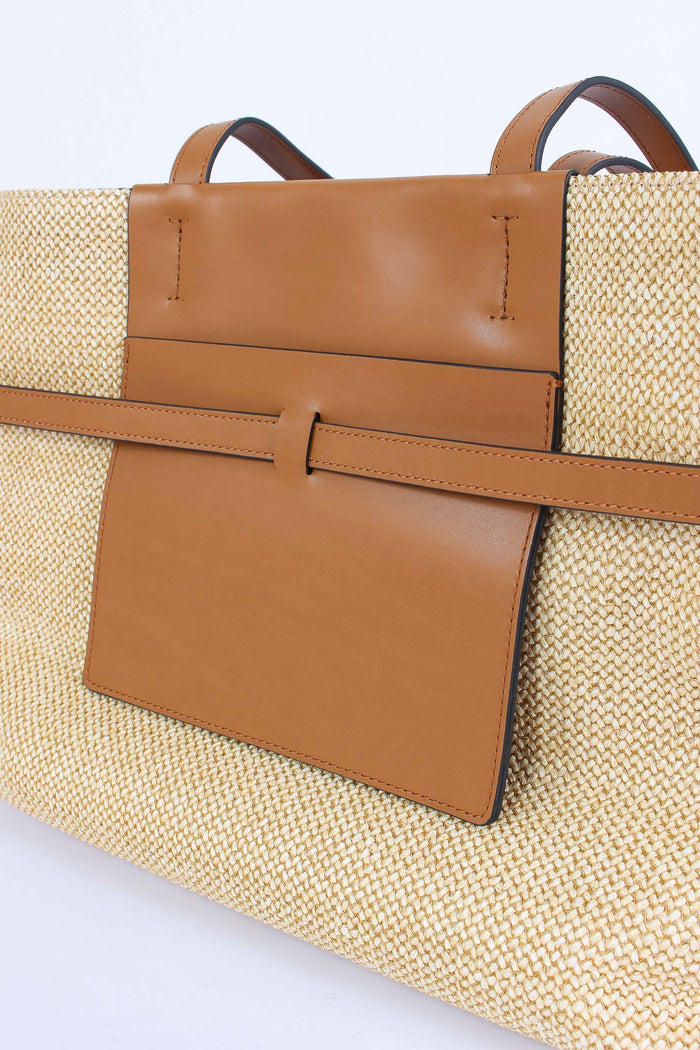Belty Shopping Rafia Naturale/cuoio-7