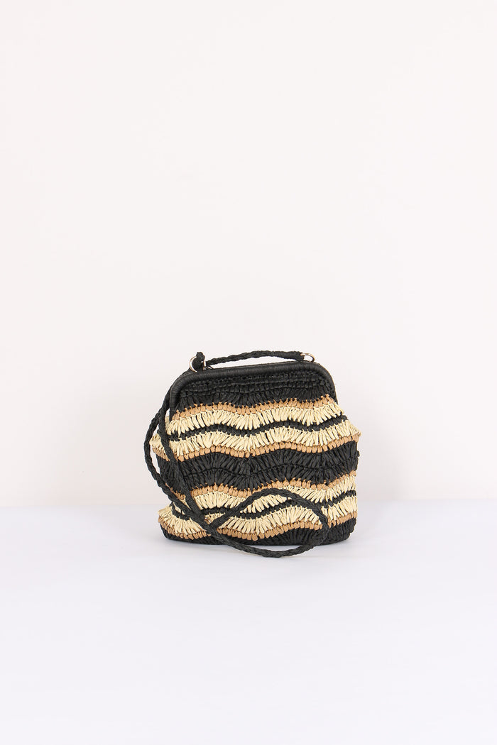Pochette Paglia Rigida Riga Nero-4
