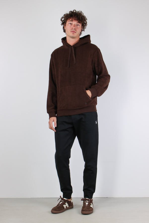 Felpa Cappuccio Tasca Circuit Brown