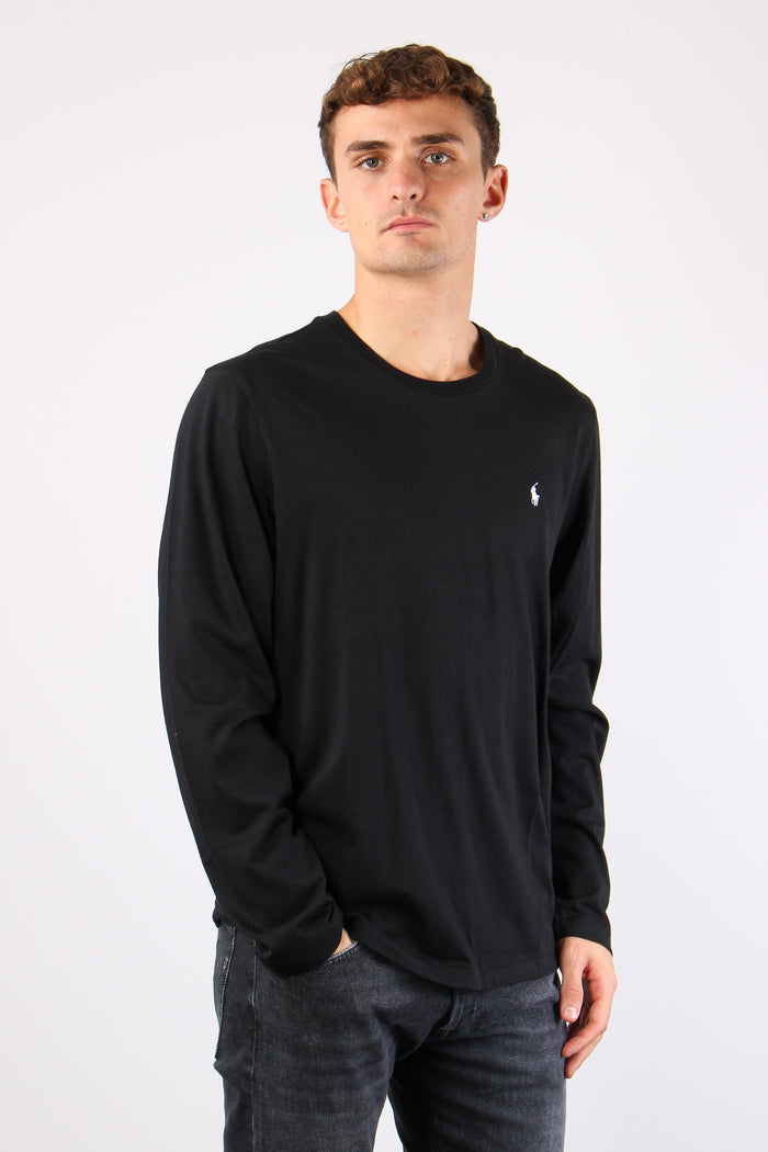 T-shirt Ml Scollo V Logo Polo Black-4