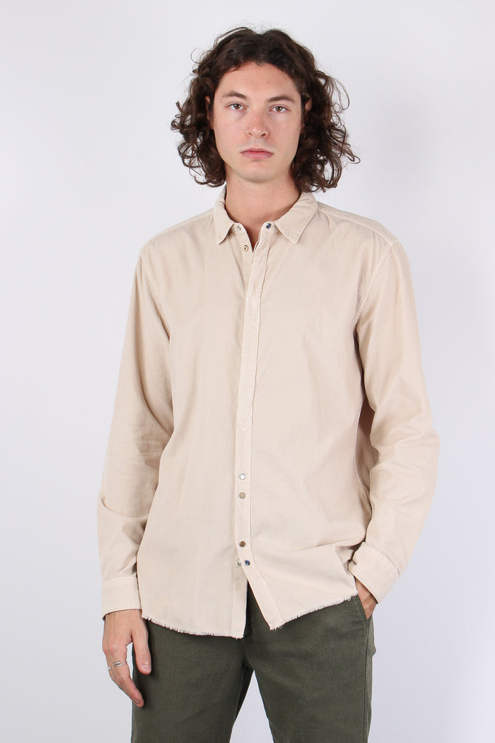 Camicia Velluto Basica Gesso