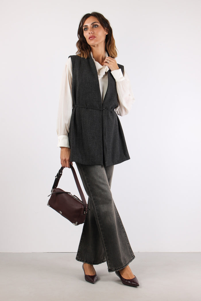 Gilet Cinturato Grigio-2