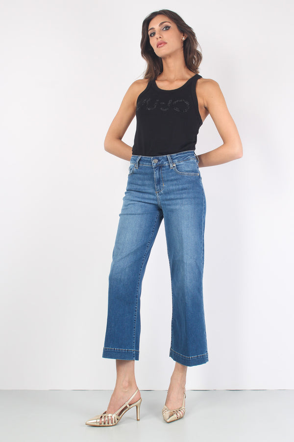 Jeans Authentic Cropped Denim Scuro