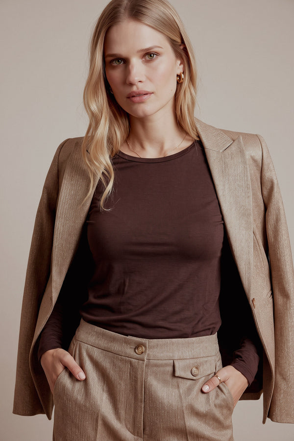 T-shirt Arriccio Manica Modal Moro
