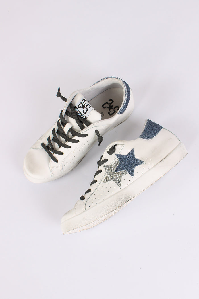 Sneakers Prime Star Stella Glitter Bianco/blu-3