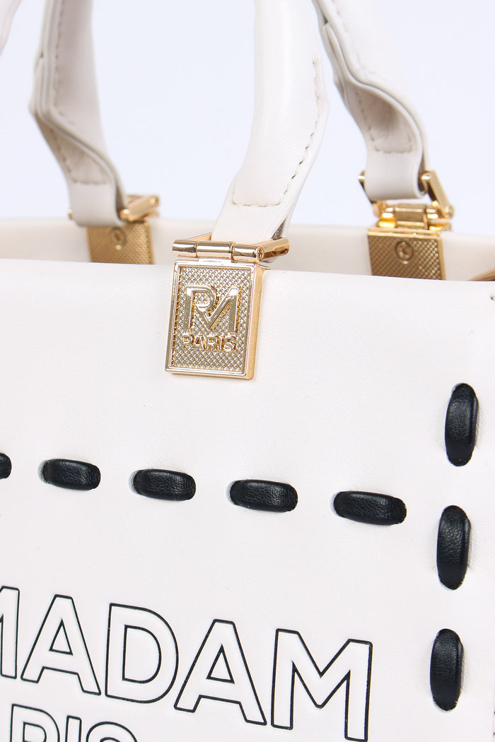 Shopping Mini Rigida Impunture Off White-8