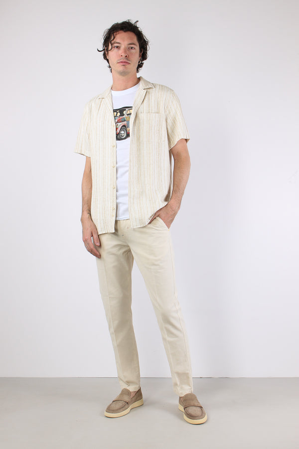 Camicia Mc Misto Lino Ecru-2