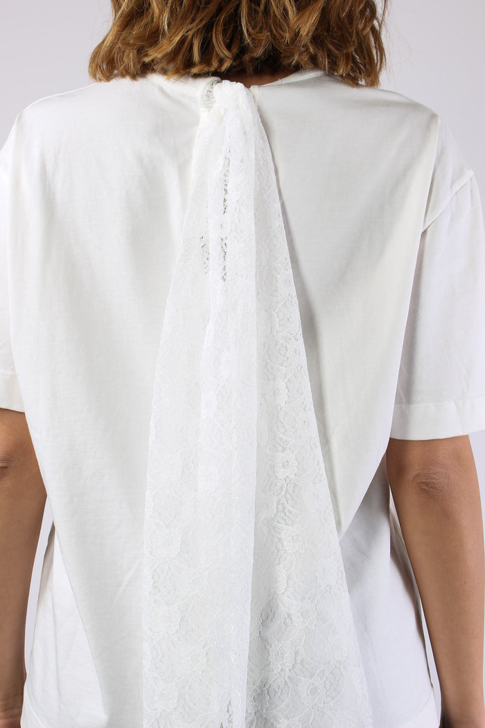 T-shirt Fiocco Pizzo Bianco-8