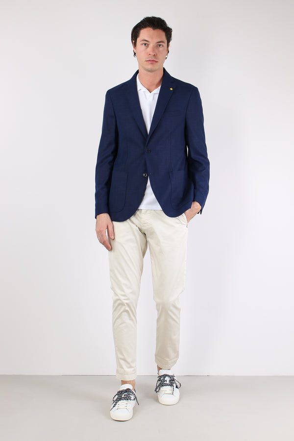 Giacca Tasca Toppa Sfoderata Blu