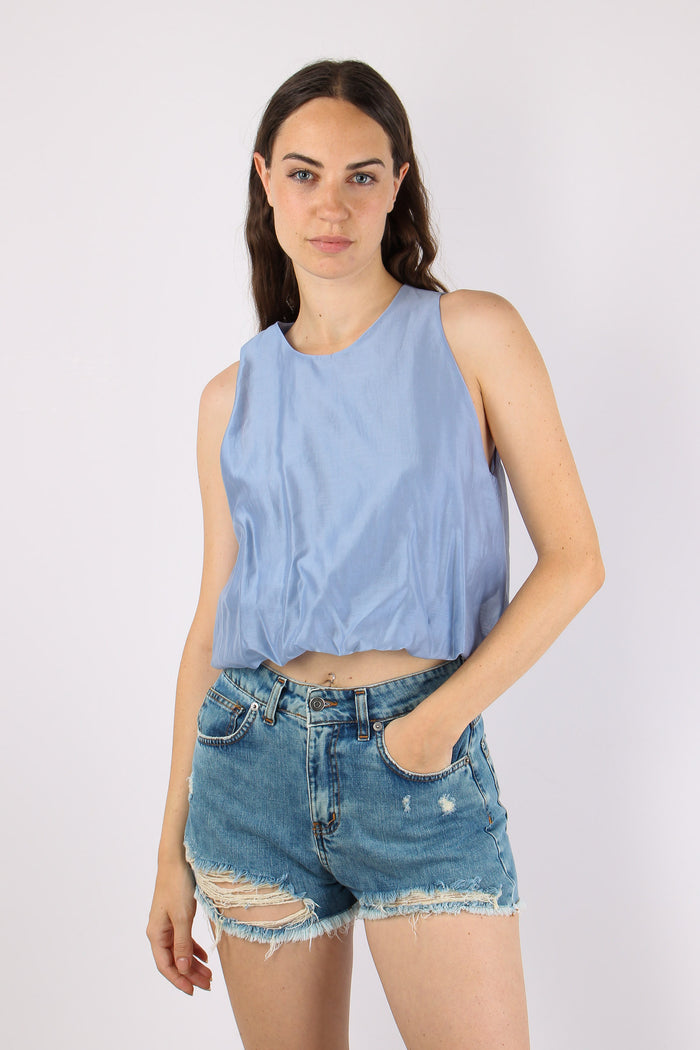 Top Arriccio Mussola Azzurro