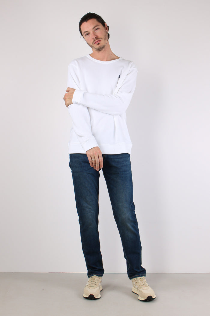 Felpa Girocollo Spugna White-3