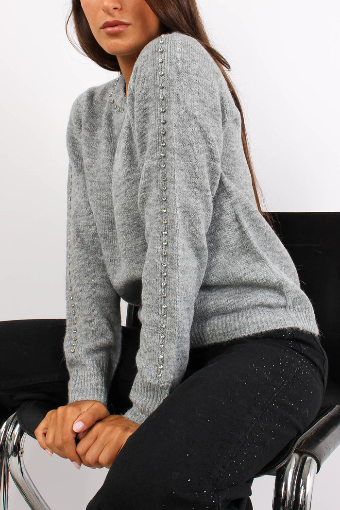 Enimia Maglia Applicazione Str Grigio-4