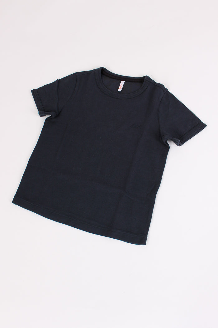 T-shirt Cotone Fiammato Navy Blue-4