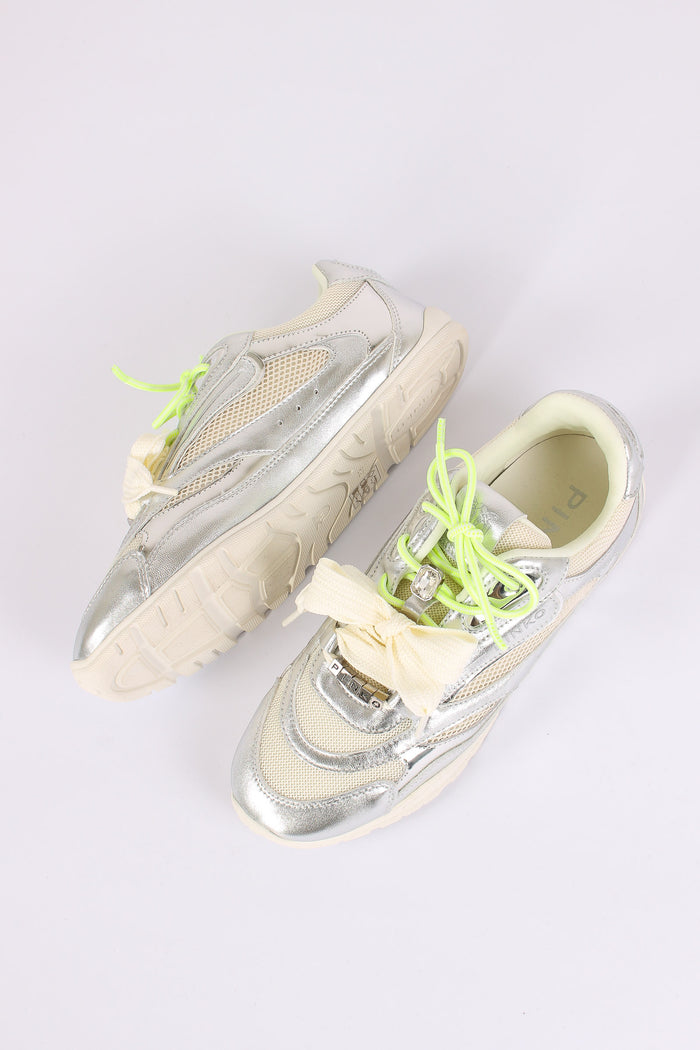 Sneakers Pelle Multi Lacci Silver-2