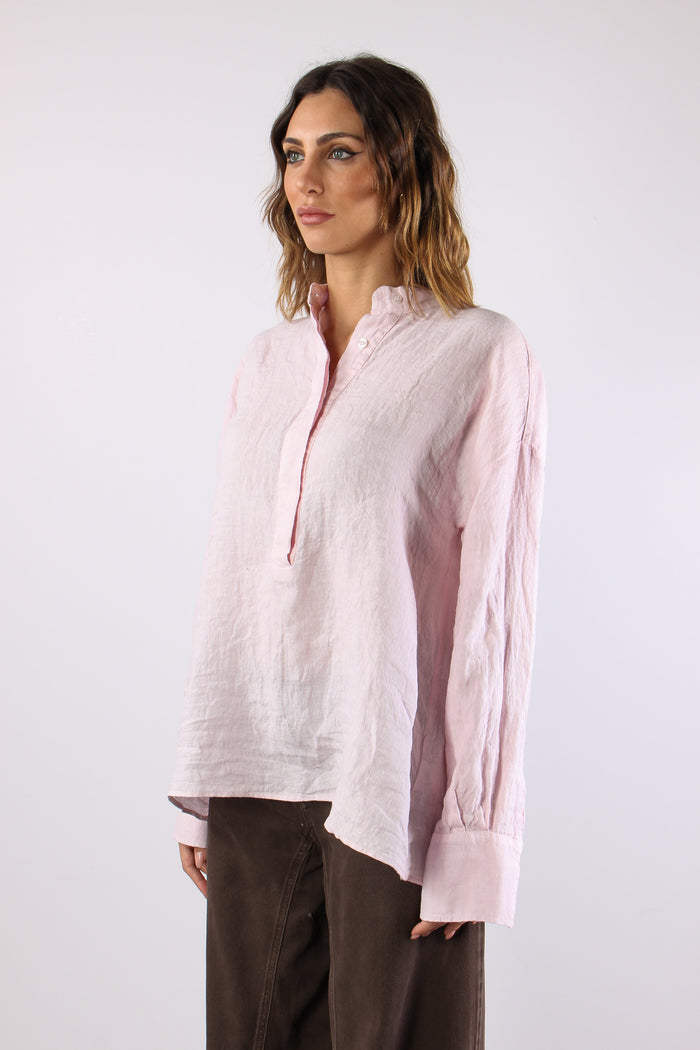Camicia Lino Coreana Rosa-3