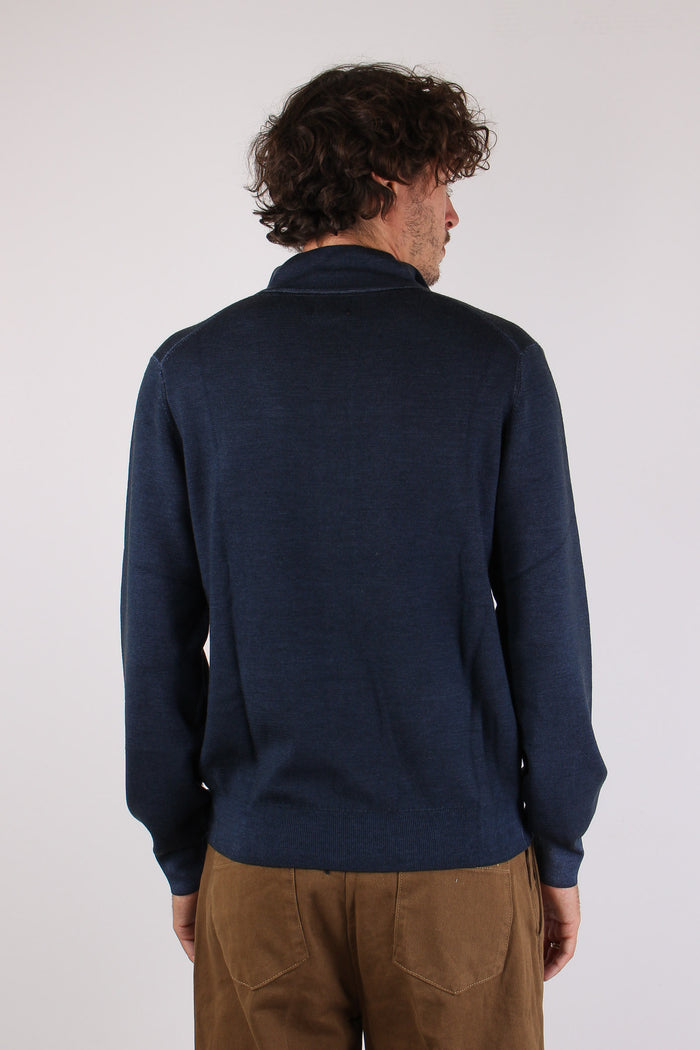 Cardigan Lana Bottoni Tinto Ca Navy Blue-5
