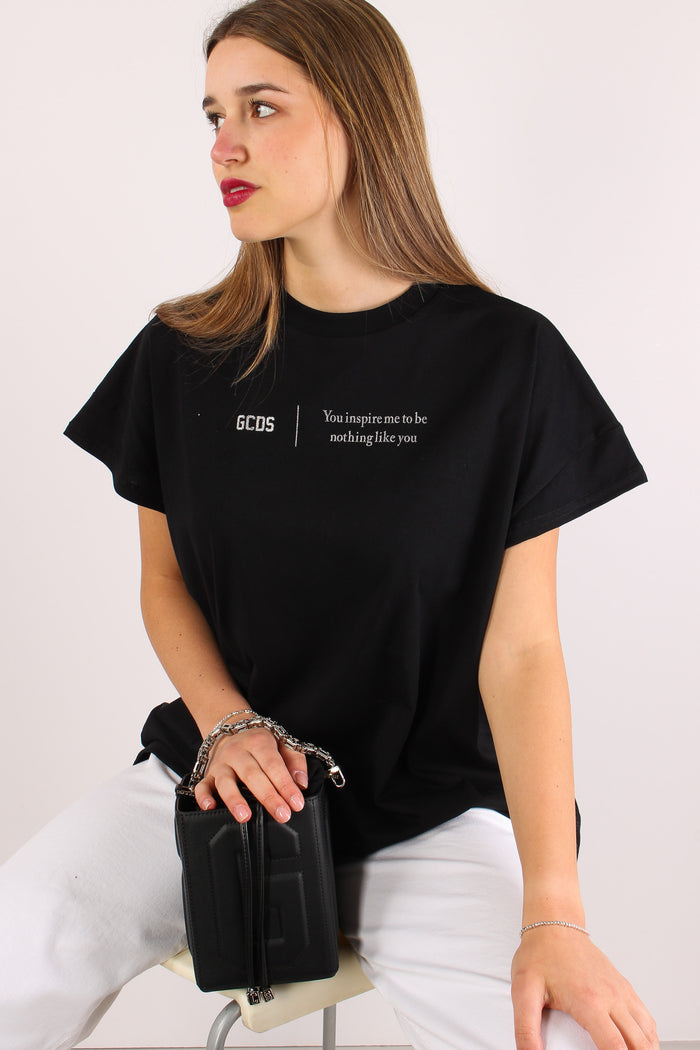 T-shirt Over Scritta Black/white-8