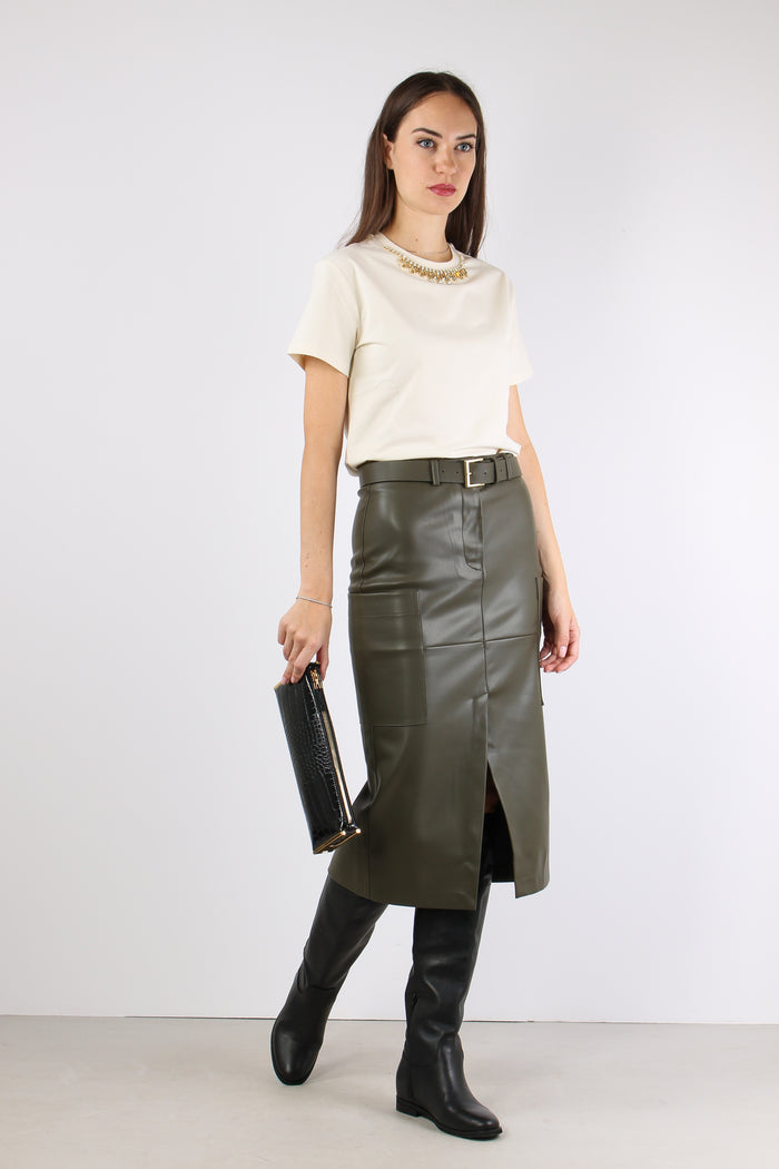 Mannea T-shirt Castoni Collo Bianco-9