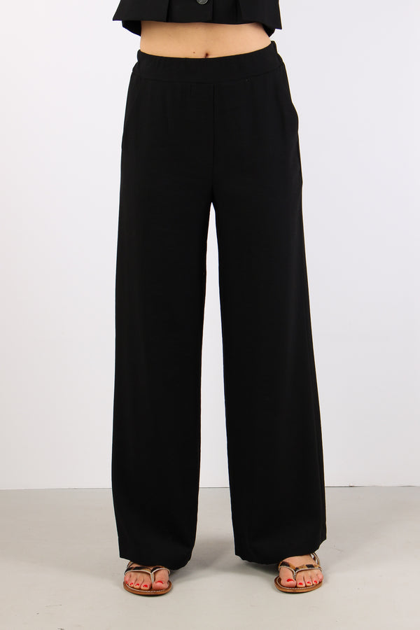 Pantalone Palazzo Misto Viscos Nero-2