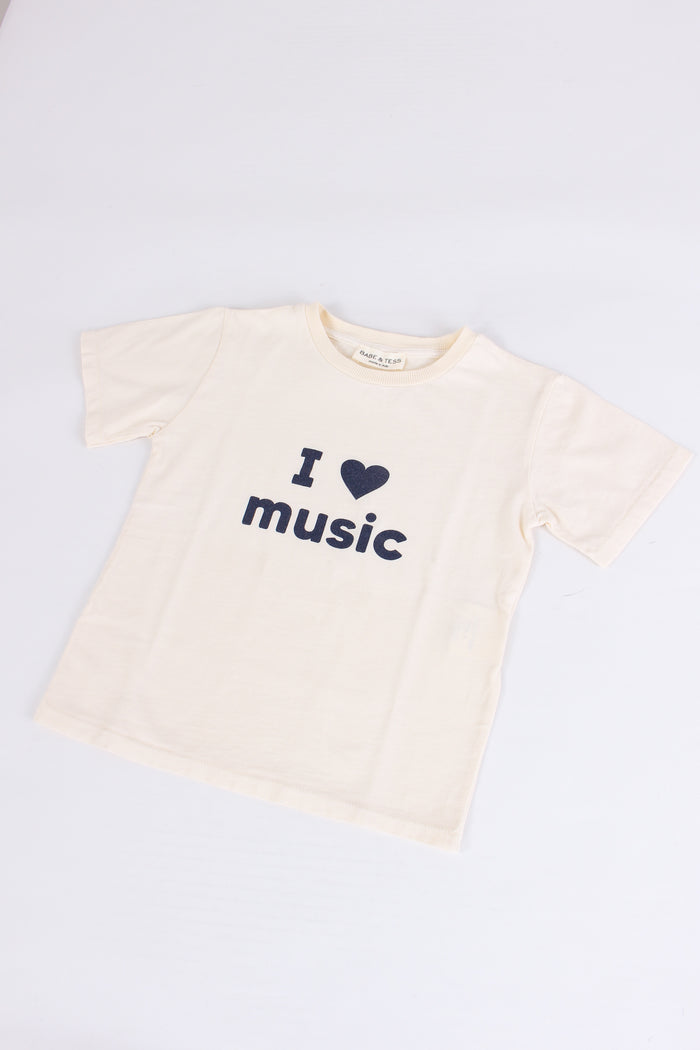 T-shirt I Love Music Naturale-3